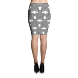 Disc Patterned Pencil Skirt