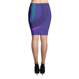 Purple-scape Pencil Skirt